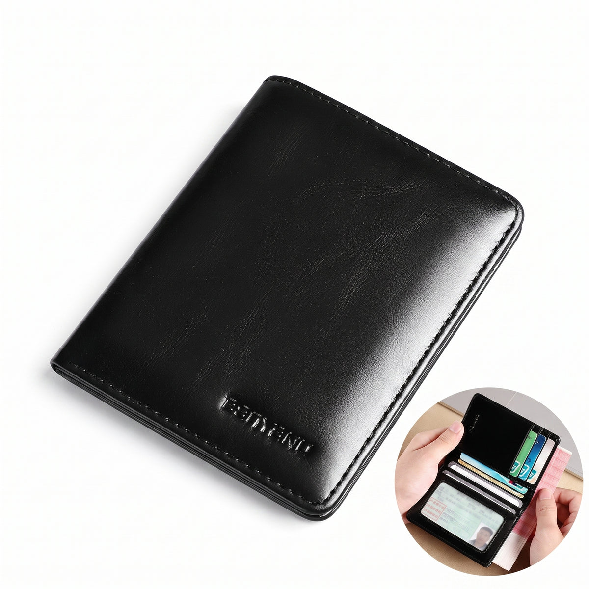 Carteira Masculina Vertical Slim de Couro Legítimo RFID