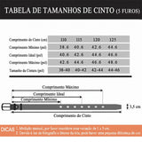 Cinto Masculino Preto Casual com Fivela