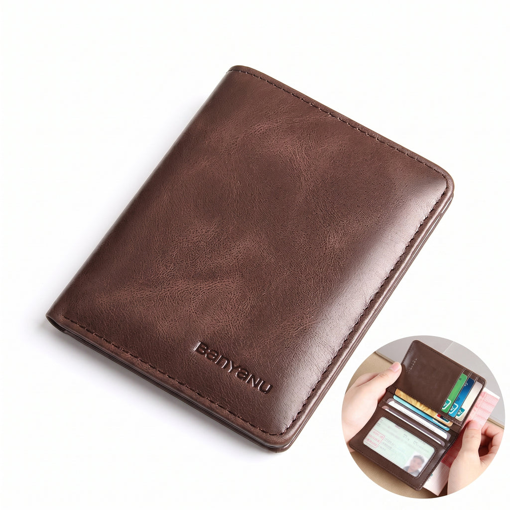Carteira Masculina Vertical Slim de Couro Legítimo RFID