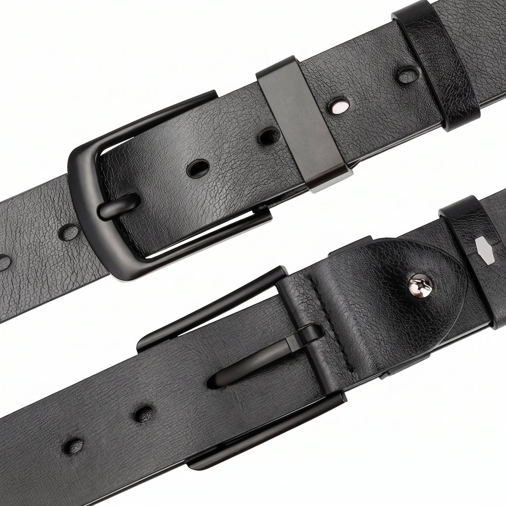 Cinto Masculino Preto Casual com Fivela