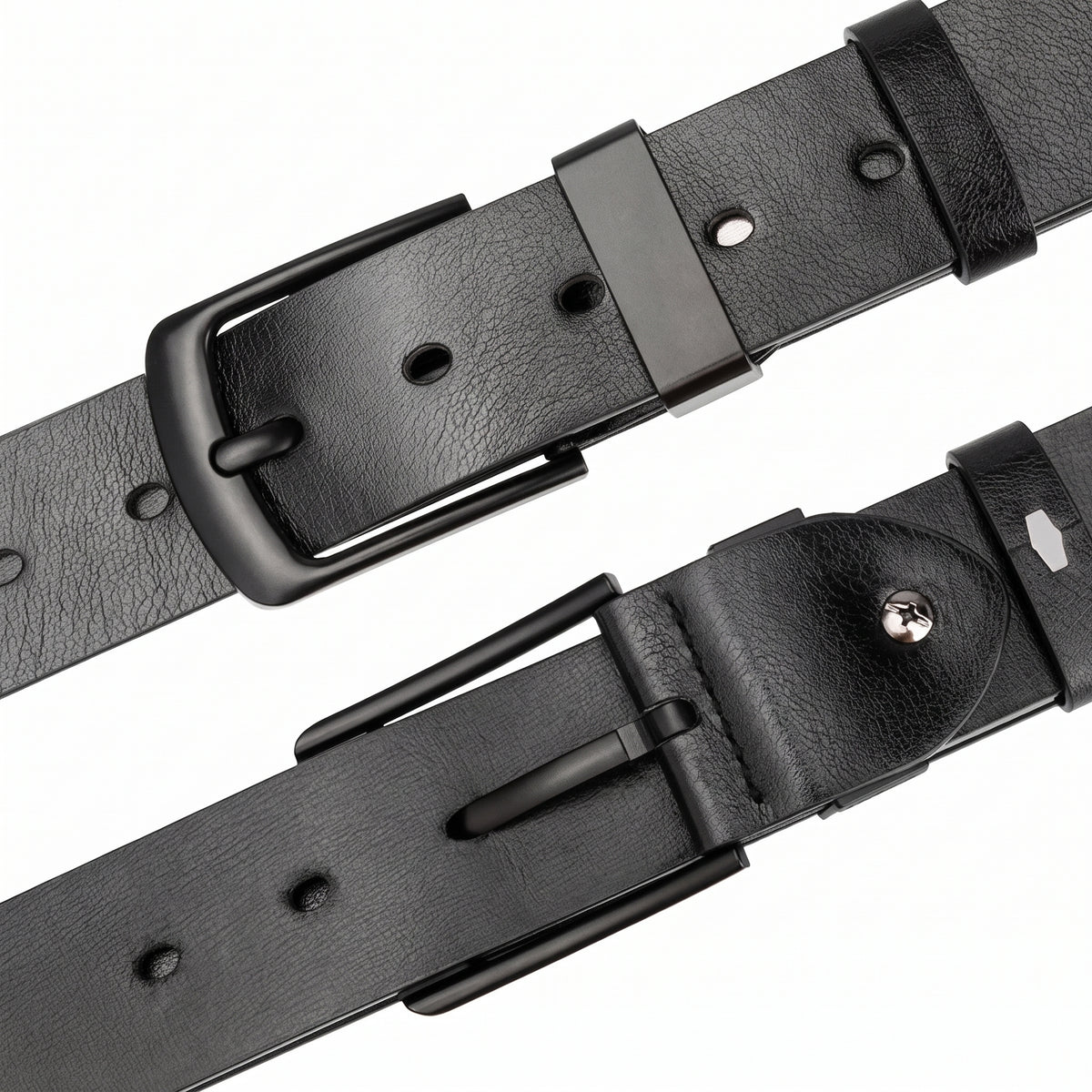 Cinto Masculino Preto Casual com Fivela