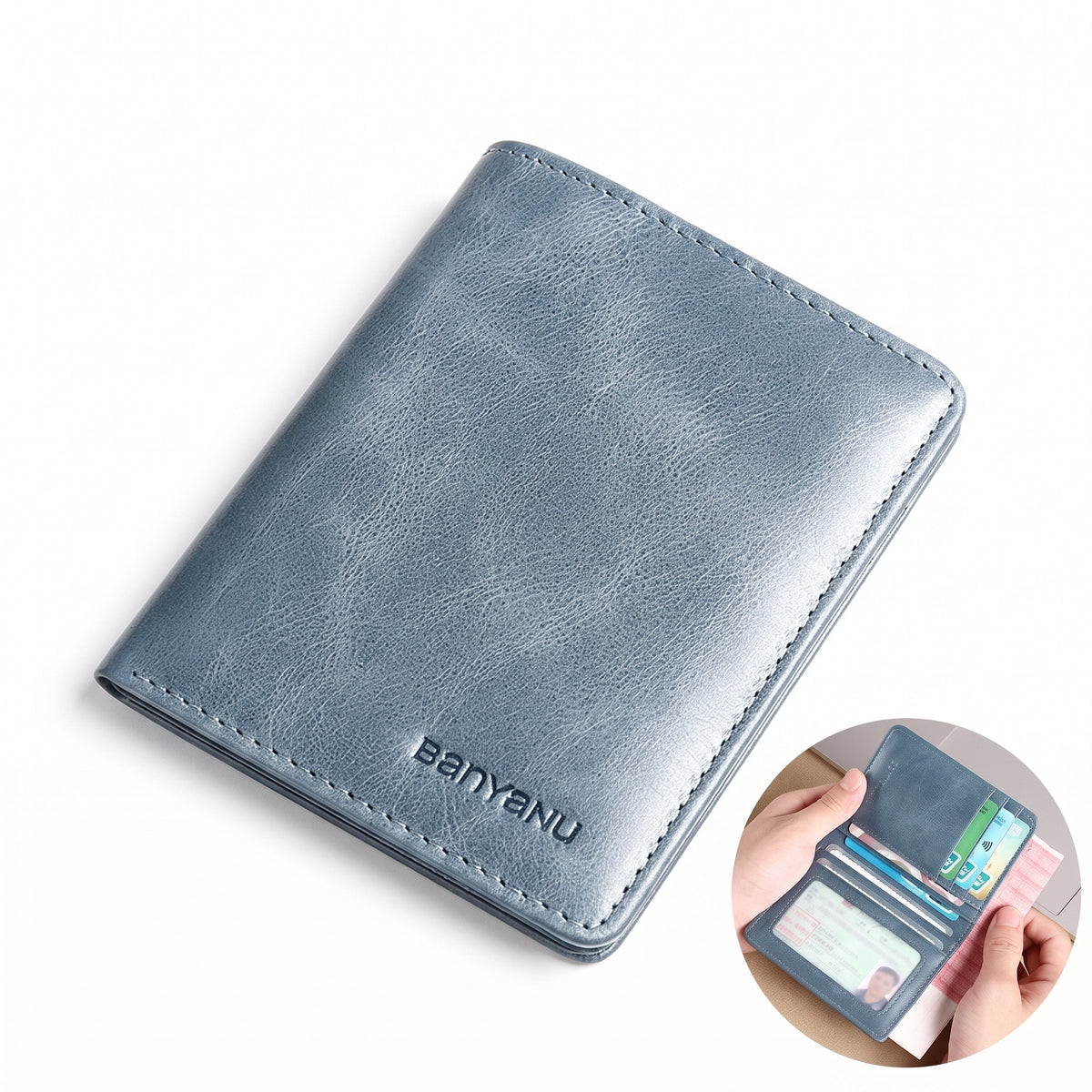 Carteira Masculina Vertical Slim de Couro Legítimo RFID