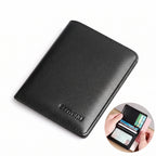 Carteira Masculina Vertical Slim de Couro Legítimo RFID