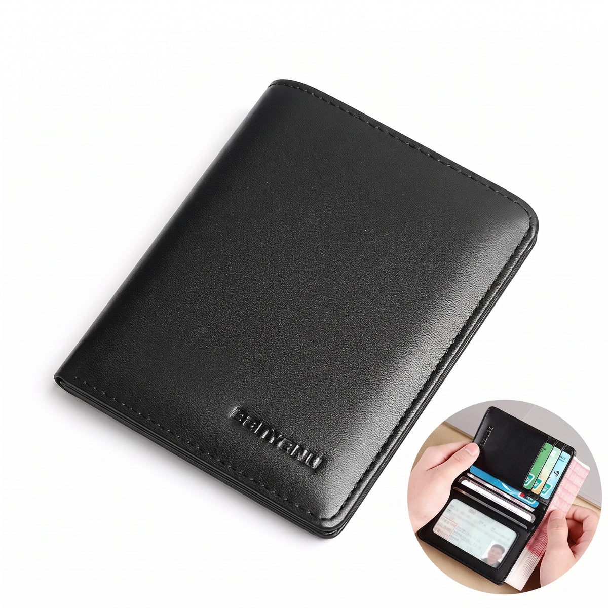 Carteira Masculina Vertical Slim de Couro Legítimo RFID