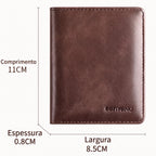 Carteira Masculina Vertical Slim de Couro Legítimo RFID