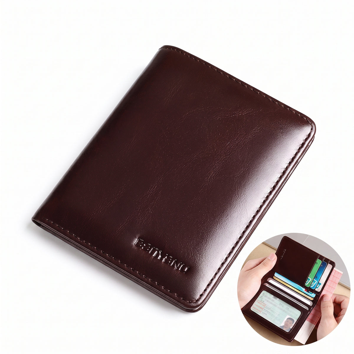 Carteira Masculina Vertical Slim de Couro Legítimo RFID