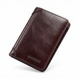 Carteira Masculina de Couro Legítimo Vertical Slim RFID