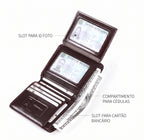 Carteira Masculina de Couro Legítimo Vertical Slim RFID