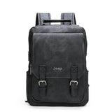Mochila JEEP BULUO em Couro Split para Notebook