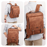 Mochila JEEP BULUO em Couro Split para Notebook