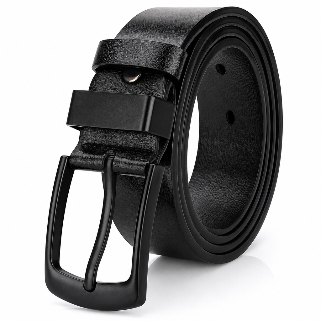 Cinto Masculino Preto Casual com Fivela
