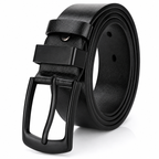 Cinto Masculino Preto Casual com Fivela