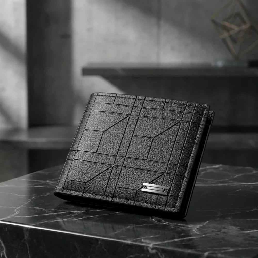 Kit Carteira e Cinto Masculino Retrô em PU