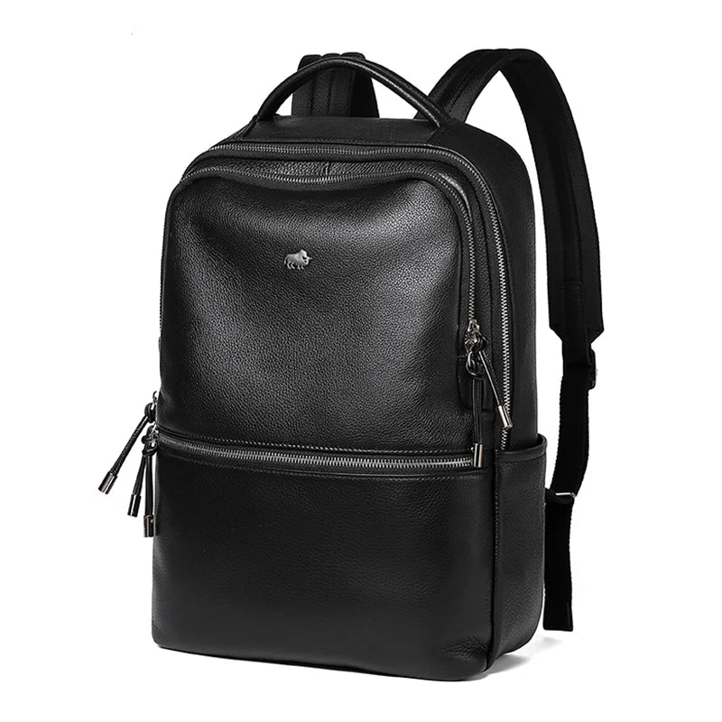 Mochila Masculina Bison Denim de Couro Legítimo para Notebook