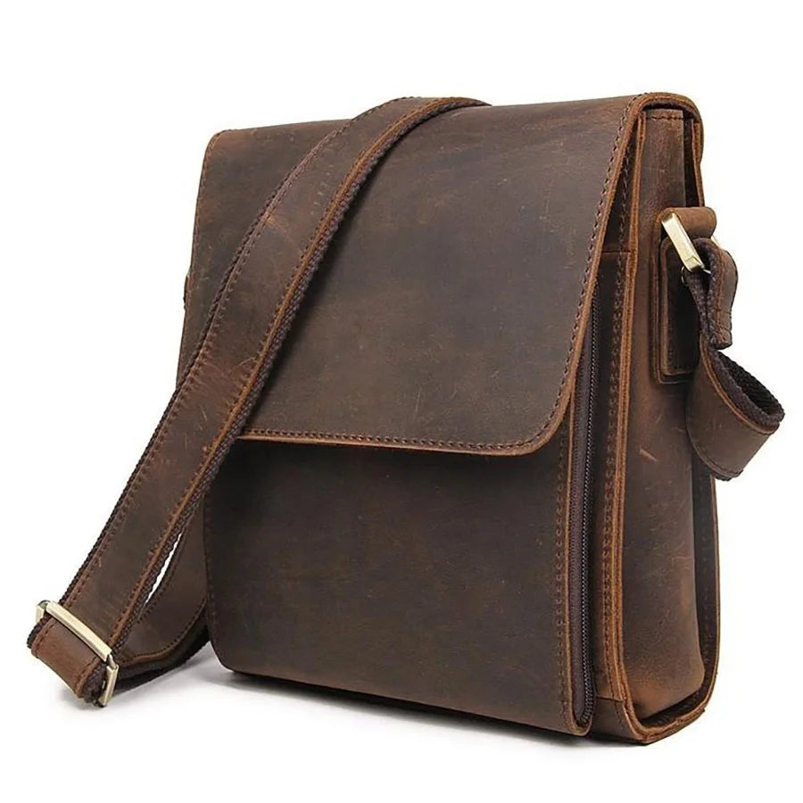 Bolsa Transversal Masculina de Couro Legítimo