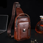 Bolsa Peitoral Masculina de Couro Legítimo BULLCAPTAIN