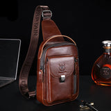 Bolsa Peitoral Masculina de Couro Legítimo BULLCAPTAIN