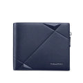 Carteira Masculina Bifold de Couro Legítimo com Zíper