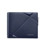 Carteira Masculina Bifold de Couro Legítimo com Zíper