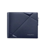 Carteira Masculina Bifold de Couro Legítimo com Zíper