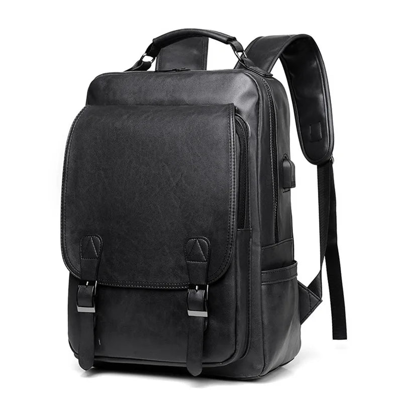 Mochila Masculina Impermeável em PU para Notebook
