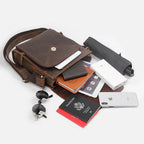 Bolsa Transversal Masculina de Couro Legítimo