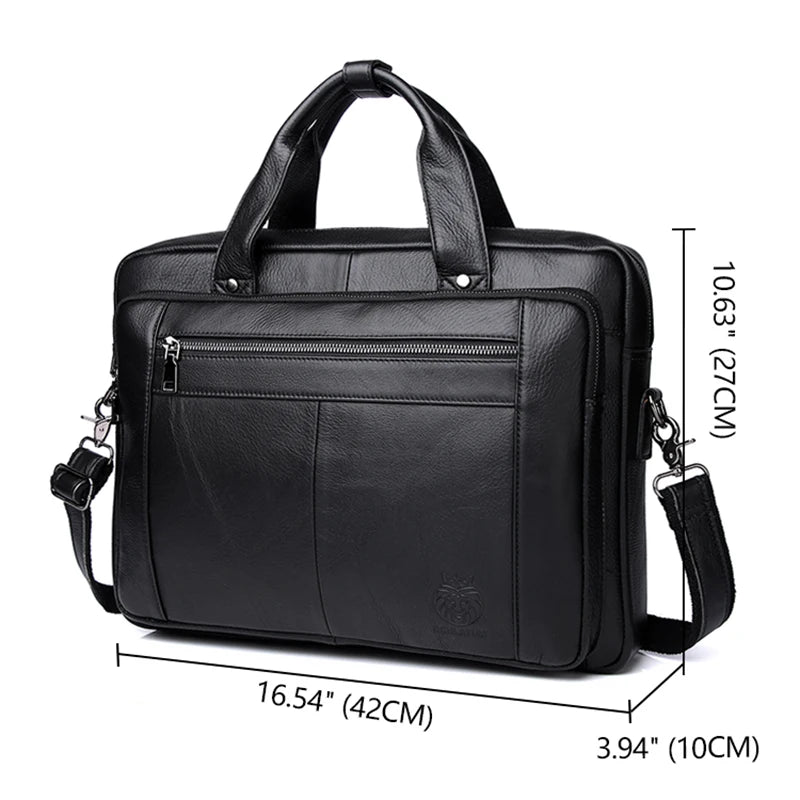 Pasta Executiva Masculina de Couro Legítimo para Notebook 15"