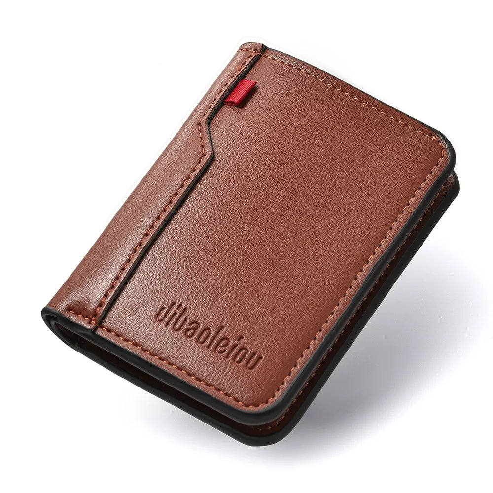 Carteira Masculina Compacta Porta-Cartões em PU