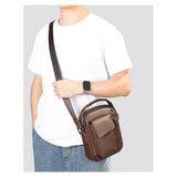Bolsa Transversal Masculina de Couro Legítimo Vintage