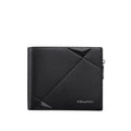 Carteira Masculina Bifold de Couro Legítimo com Zíper