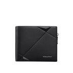 Carteira Masculina Bifold de Couro Legítimo com Zíper