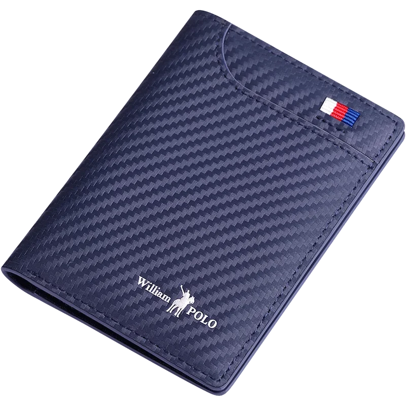 Carteira Masculina WILLIAMPOLO de Couro RFID com Fibra de Carbono