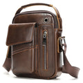 Bolsa Transversal Masculina de Couro Legítimo Vintage