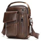 Bolsa Transversal Masculina de Couro Legítimo Vintage