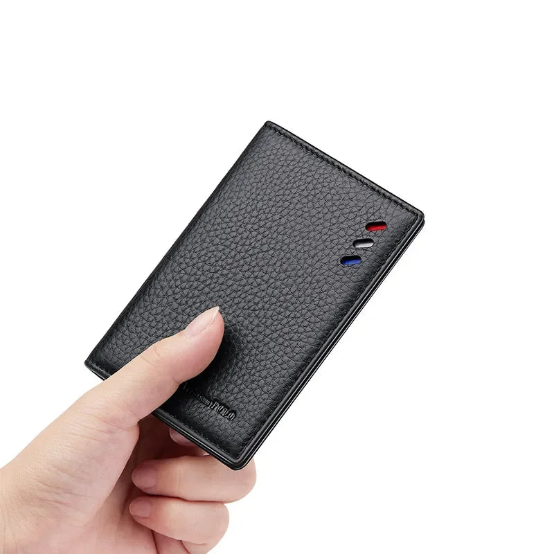 Carteira Masculina de Couro Legítimo Compacta Porta-Cartões