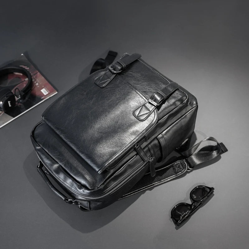 Mochila Masculina Impermeável em PU para Notebook