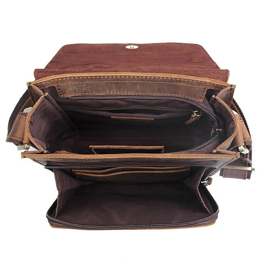 Bolsa Transversal Masculina de Couro Legítimo