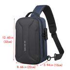 Bolsa Peitoral Masculina com Fecho de Senha e Entrada USB