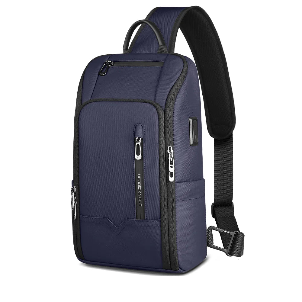 Bolsa Peitoral Masculina HK em Oxford Impermeável com Entrada USB