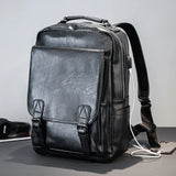 Mochila Masculina Impermeável em PU para Notebook