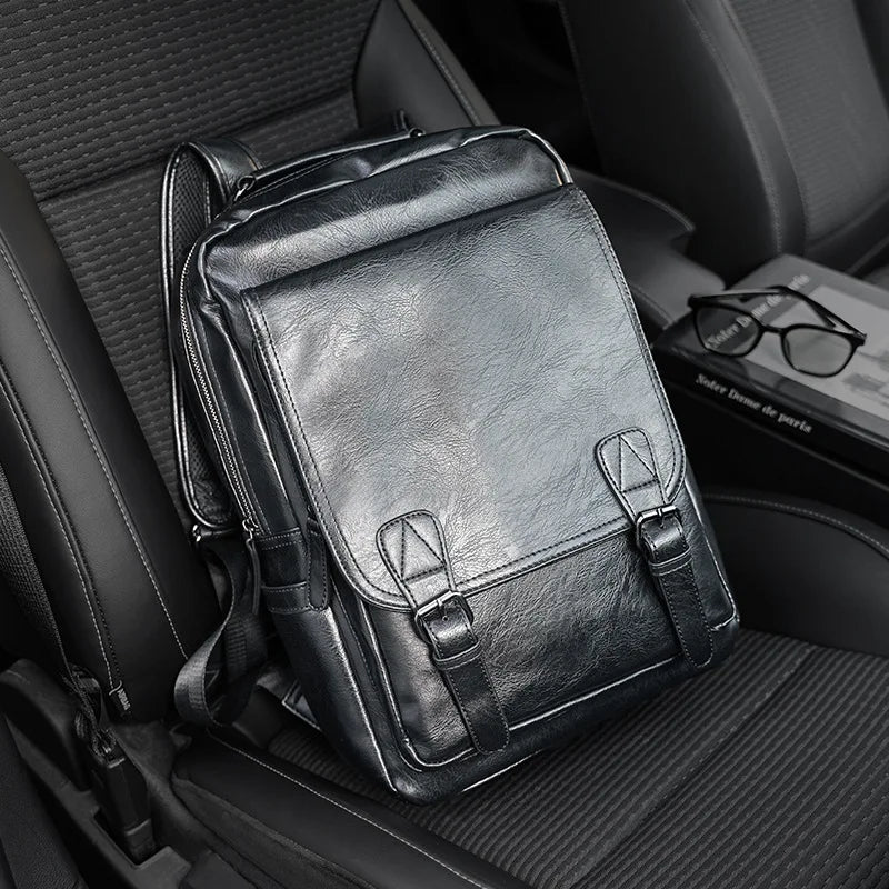 Mochila Masculina Impermeável em PU para Notebook