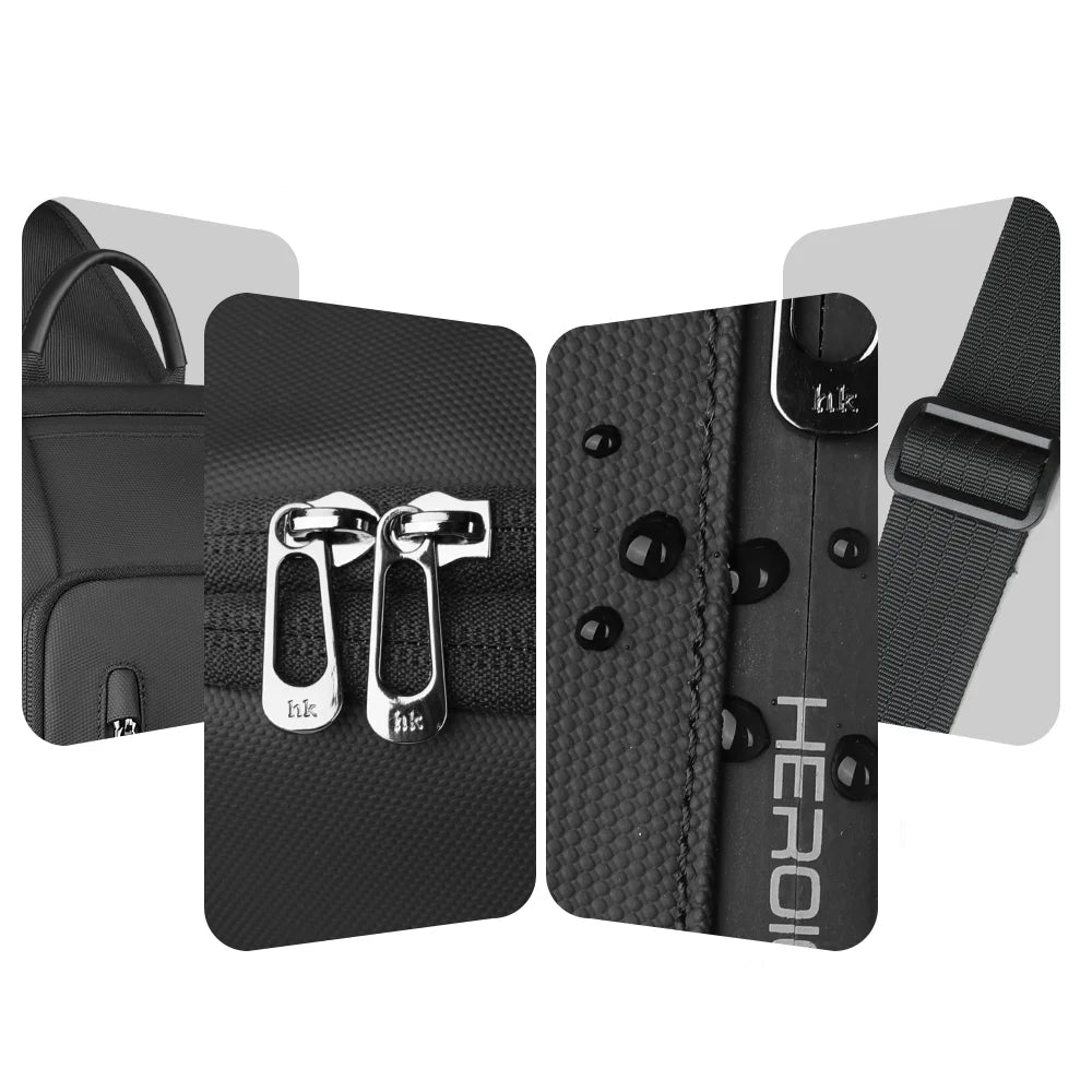 Bolsa Peitoral Masculina HK em Oxford Impermeável com Entrada USB