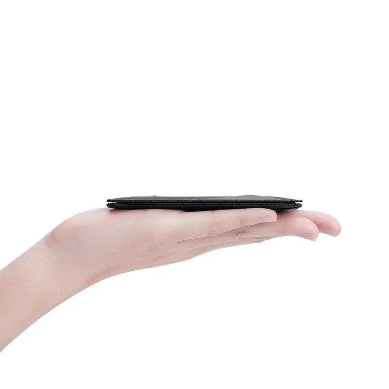 Carteira Masculina RFID de Couro Legítimo Slim Porta Cartões
