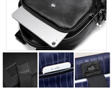 Mochila Masculina Bison Denim de Couro Legítimo para Notebook