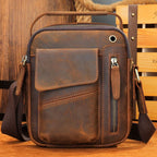 Bolsa Transversal Masculina de Couro Legítimo Vintage