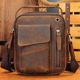 Bolsa Transversal Masculina de Couro Legítimo Vintage