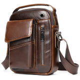 Bolsa Transversal Masculina de Couro Legítimo Vintage