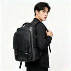 Mochila Masculina Impermeável em PU para Notebook