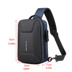 Bolsa Peitoral Masculina com Fecho de Senha e Entrada USB