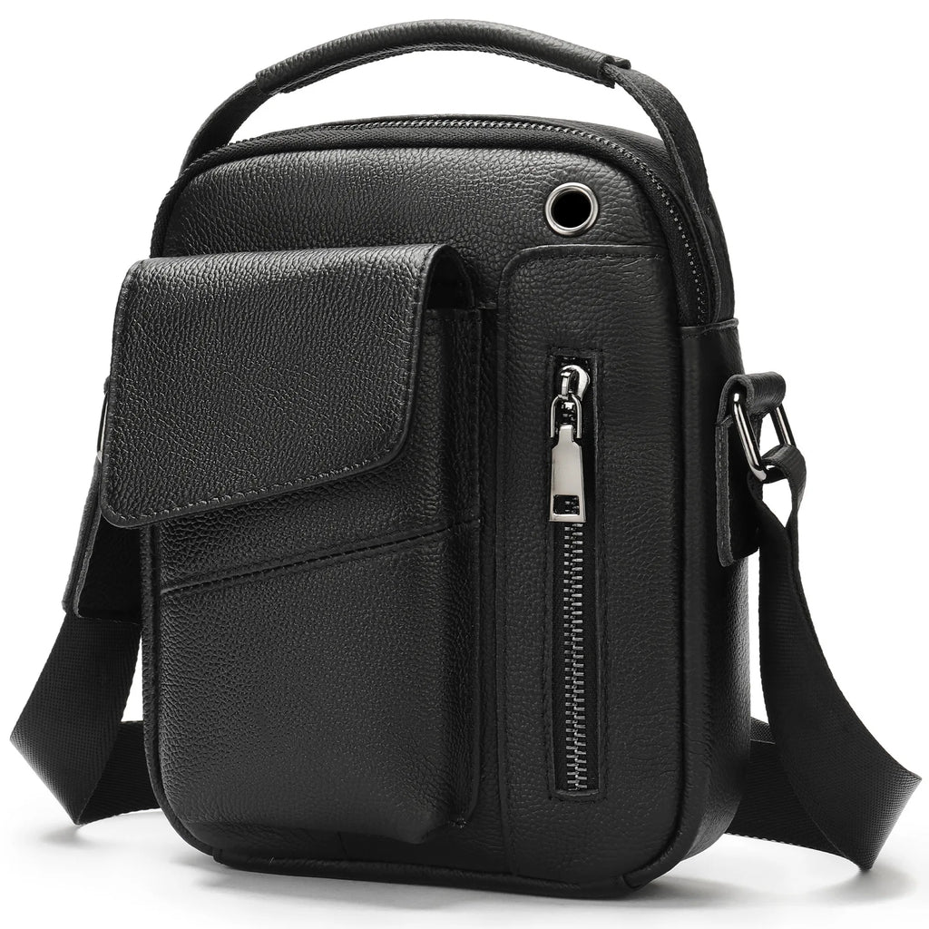 Bolsa Transversal Masculina de Couro Legítimo Vintage
